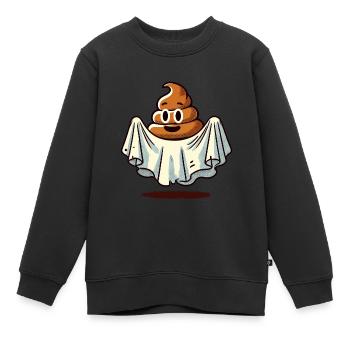 Funny Poop Pile Ghost Bull Sheet Poop - Kids Premium Organic Sweatshirt - black - Front - AI Model Kid Female (0cm)