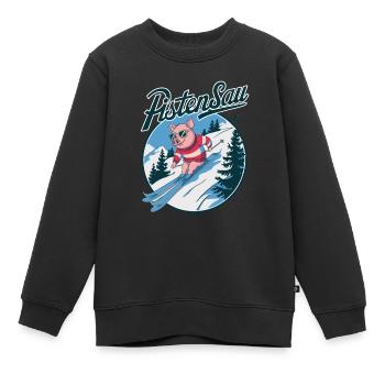 Pistensau - Kinder Premium Organic Sweatshirt - Schwarz - Vorne - AI Model Kid Female (0cm)