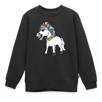 Pferd Pferde Lady lustig witzig spaßig Gaul - Kinder Premium Organic Sweatshirt - Schwarz - Vorne - AI Model Kid Female (0cm)