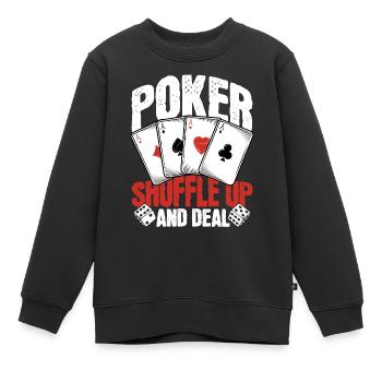 Poker Shuffle Up und Austeilen - Kinder Premium Organic Sweatshirt - Schwarz - Vorne - AI Model Kid Female (0cm)