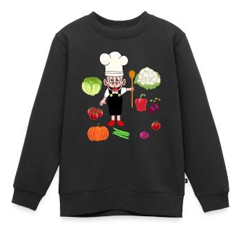 Cuisinier Cuisinier Cuisiniers Légumes Hôte Végétarien - Sweat Premium enfant bio - noir - Devant - AI Model Kid Female (0cm)