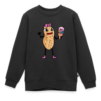 Cacahuètes Cacahuètes Cornet de crème glacée Enfant Enfants Été - Sweat Premium enfant bio - noir - Devant - AI Model Kid Female (0cm)