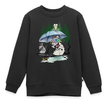 Familie Maus Wald Ausflug Freizeit Ratte Ratten - Kinder Premium Organic Sweatshirt - Schwarz - Vorne - AI Model Kid Female (0cm)