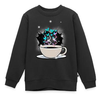 Kaffee Kaffeetasse Koffein - Kinder Premium Organic Sweatshirt - Schwarz - Vorne - AI Model Kid Female (0cm)