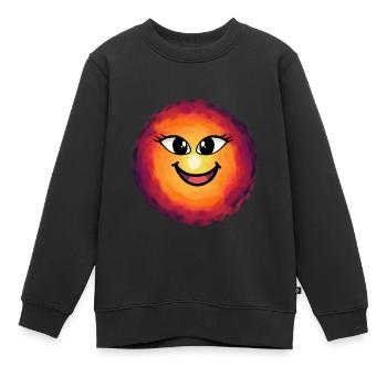 Soleil Visage Lever du soleil Ensoleillé Soleil - Sweat Premium enfant bio - noir - Devant - AI Model Kid Female (0cm)