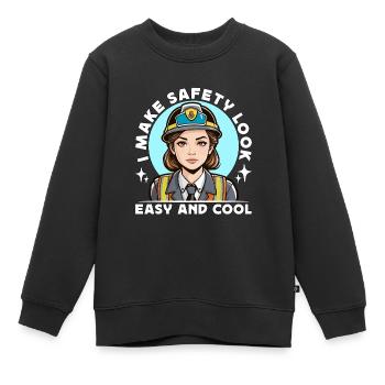 Safety Officer I Make Safety Look Easy Enforcement - Kinder Premium Organic Sweatshirt - Schwarz - Vorne - AI Model Kid Female (0cm)