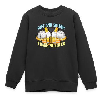 Safety Officer Safe And Sound Thank Safety Manager - Kinder Premium Organic Sweatshirt - Schwarz - Vorne - AI Model Kid Female (0cm)