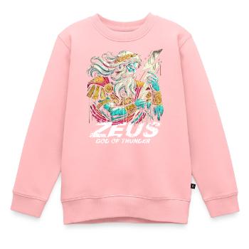 Zeus, dieu grec du tonnerre - Sweat Premium enfant bio - rose - Devant - AI Model Kid Female (0cm)