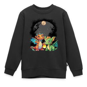 dragon mystique dragon conte de fées personnage de conte de fées - Sweat Premium enfant bio - noir - Devant - AI Model Kid Female (0cm)