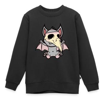 Halloween Mittelalter Pest Fledermaus Fledermäuse - Kinder Premium Organic Sweatshirt - Schwarz - Vorne - AI Model Kid Female (0cm)