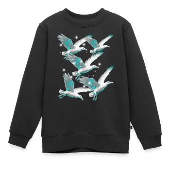 Maritim Möwe Möwen Seevögel - Kinder Premium Organic Sweatshirt - Schwarz - Vorne - AI Model Kid Female (0cm)