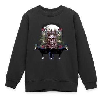 Mystique Halloween Fantômes Fantômes Cheval Roi - Sweat Premium enfant bio - noir - Devant - AI Model Kid Female (0cm)