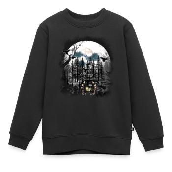 mystique forêt habitant de la forêt hamac grenouille - Sweat Premium enfant bio - noir - Devant - AI Model Kid Female (0cm)