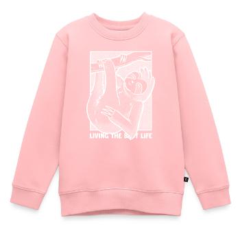 Das beste Leben leben Folivora Braunkehl - Kinder Premium Organic Sweatshirt - Rosa - Vorne - AI Model Kid Female (0cm)