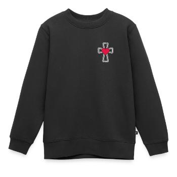 Jésus-Christ Christianisme Dieu Bible - Sweat Premium enfant bio - noir - Devant - AI Model Kid Female (0cm)