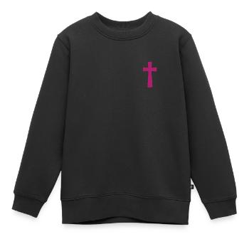 Jésus-Christ Christianisme Dieu Bible - Sweat Premium enfant bio - noir - Devant - AI Model Kid Female (0cm)