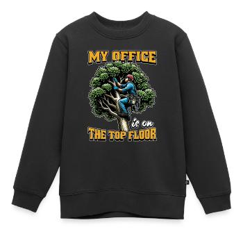 Logging My Office Is On The Top Floor Tree Climber - Kids Premium Organic Sweatshirt - black - Front - AI Model Kid Female (0cm)