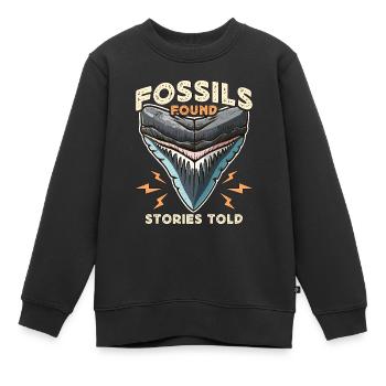 Fossil Hunter Fossils Found Stories Told Geologist - Kinder Premium Organic Sweatshirt - Schwarz - Vorne - AI Model Kid Female (0cm)