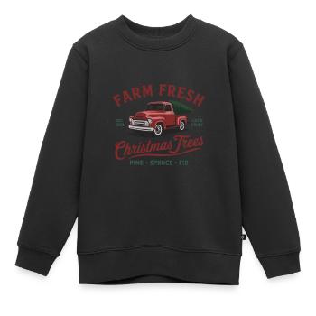 Frische Weihnachtsbäume - Kiefer, Fichte, Tanne - Kinder Premium Organic Sweatshirt - Schwarz - Vorne - AI Model Kid Female (0cm)