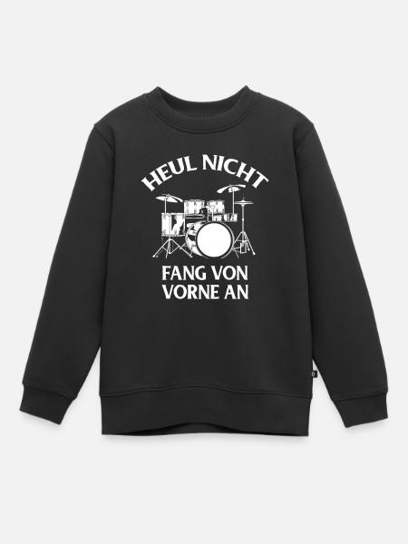 Tambours Tambours Baguette Batteur Musique Groupe Rock - Sweat Premium enfant bio - noir
