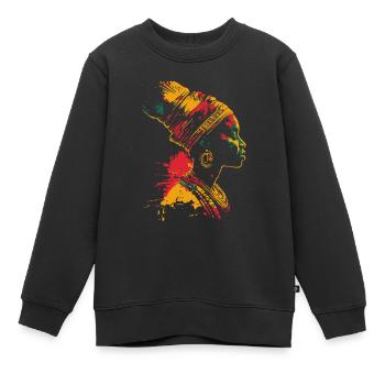 Farbenfrohes Heritage Black History Month Profil - Kinder Premium Organic Sweatshirt - Schwarz - Vorne - AI Model Kid Female (0cm)