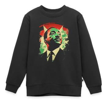 MLK Afro Amerikanisch Heritage Black History Month - Kinder Premium Organic Sweatshirt - Schwarz - Vorne - AI Model Kid Female (0cm)
