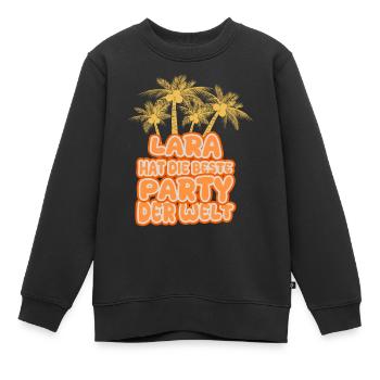 Vacances Lara - Sweat Premium enfant bio - noir - Devant - AI Model Kid Female (0cm)