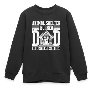Employé de refuge pour animaux Papa L’idole Amoureux des animaux - Sweat Premium enfant bio - noir - Devant - AI Model Kid Female (0cm)