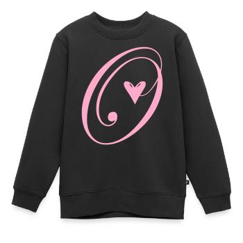 Monogram O Heart Vine - Kids Premium Organic Sweatshirt - black - Front - AI Model Kid Female (0cm)
