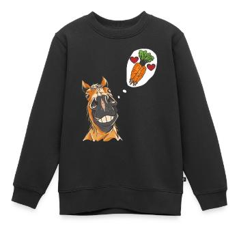 Tête de cheval Cheval Cheval Cheval Etalon - Sweat Premium enfant bio - noir - Devant - AI Model Kid Female (0cm)