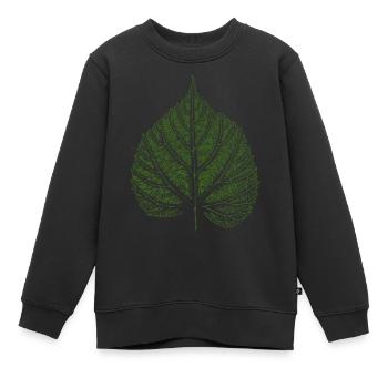 Blatt Linde / Lindenblatt - Kinder Premium Organic Sweatshirt - Schwarz - Vorne - AI Model Kid Female (0cm)