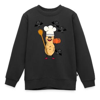 Cacahuètes Cacahuètes Cuisine Chefs Cuisine d’Halloween - Sweat Premium enfant bio - noir - Devant - AI Model Kid Female (0cm)