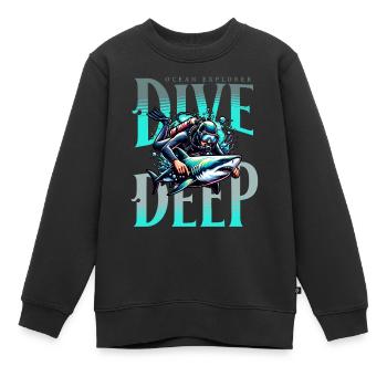 Tauchen Taucher - Kinder Premium Organic Sweatshirt - Schwarz - Vorne - AI Model Kid Female (0cm)