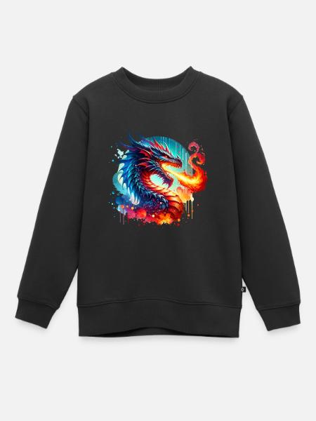 Dragon - Kids Premium Organic Sweatshirt - black