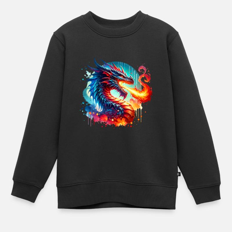 Dragon - Kids Premium Organic Sweatshirt - black