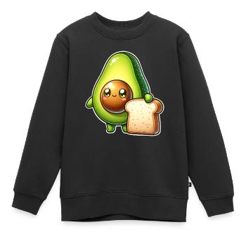 Toast à l’avocat - Sweat Premium enfant bio - noir - Devant - AI Model Kid Female (0cm)
