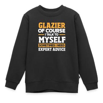 Glaser Geschenk - Kinder Premium Organic Sweatshirt - Schwarz - Vorne - AI Model Kid Female (0cm)