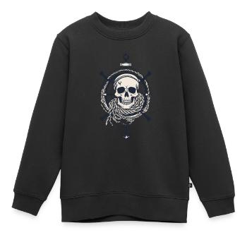 Piratenflaggen Skull Jolly Roger Pirat Kostüm - Kinder Premium Organic Sweatshirt - Schwarz - Vorne - AI Model Kid Female (0cm)