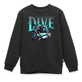 Tauchen Taucher - Kinder Premium Organic Sweatshirt - Schwarz - Vorne - AI Model Kid Female (0cm)