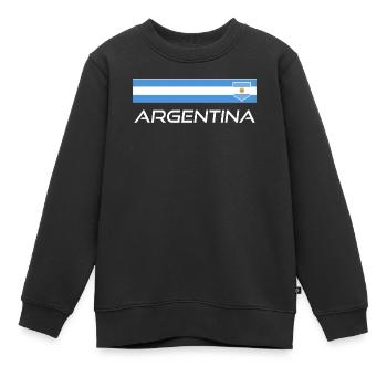 Argentine Cadeau Argentine Drapeau argentin - Sweat Premium enfant bio - noir - Devant - AI Model Kid Female (0cm)
