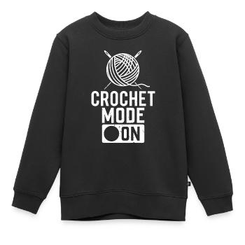 Mode crochet activé - Crochet Crochet - Sweat Premium enfant bio - noir - Devant - AI Model Kid Female (0cm)