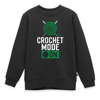 Mode crochet activé - Crochet crochet - Sweat Premium enfant bio - noir - Devant - AI Model Kid Female (0cm)