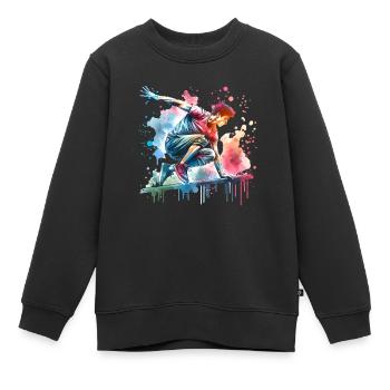 Parkour - Kinder Premium Organic Sweatshirt - Schwarz - Vorne - AI Model Kid Female (0cm)