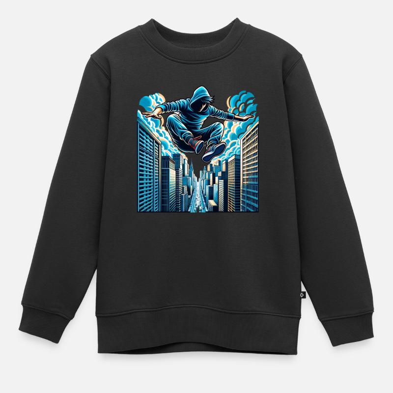 Parkour - Sweat Premium enfant bio - noir