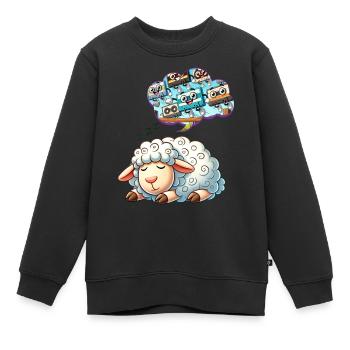 Schaf träumt - Kinder Premium Organic Sweatshirt - Schwarz - Vorne - AI Model Kid Female (0cm)
