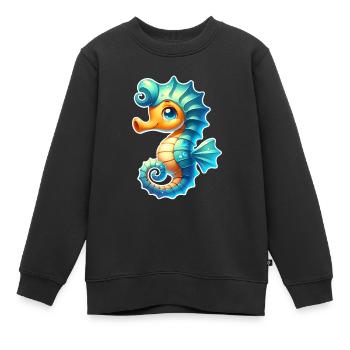 Hippocampe Hippocampe - Sweat Premium enfant bio - noir - Devant - AI Model Kid Female (0cm)