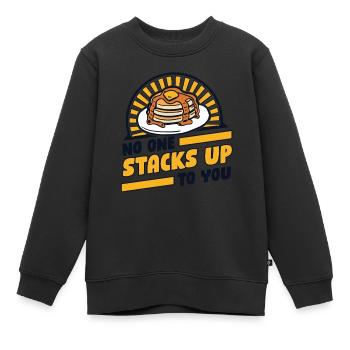 Niemand stapelt sich mit dir Rezepte Grillkuchen - Kinder Premium Organic Sweatshirt - Schwarz - Vorne - AI Model Kid Female (0cm)