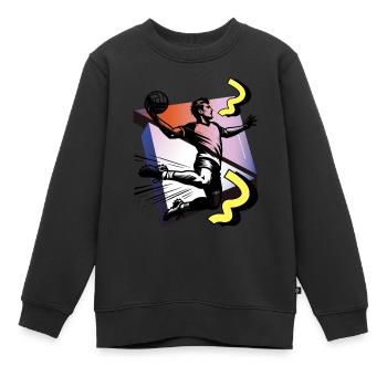 Handball Handballer - Kinder Premium Organic Sweatshirt - Schwarz - Vorne - AI Model Kid Female (0cm)