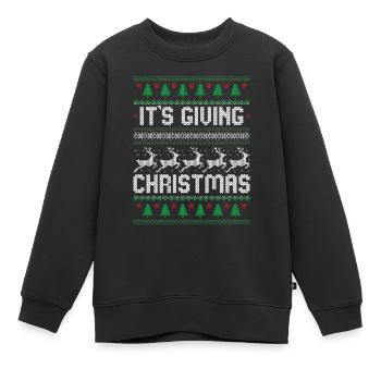Es ist das Schenken von Weihnachten - Kinder Premium Organic Sweatshirt - Schwarz - Vorne - AI Model Kid Female (0cm)