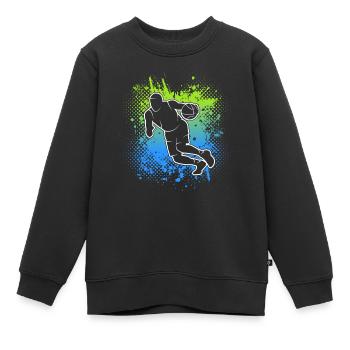 Basketball Dribbling Herren Kinder Basketballer - Kinder Premium Organic Sweatshirt - Schwarz - Vorne - AI Model Kid Female (0cm)